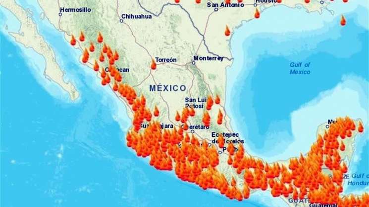 Hay 77 incendios activos en México