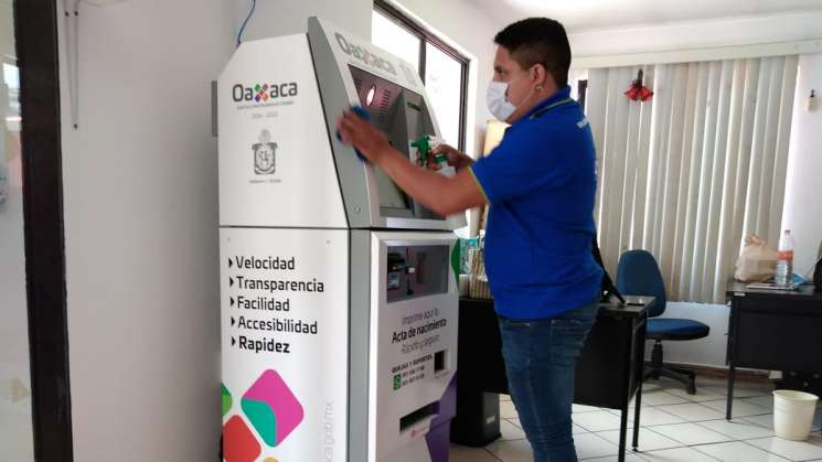 Sanitiza Registro Civil de Oaxaca Módulos de Servicios Digitales 