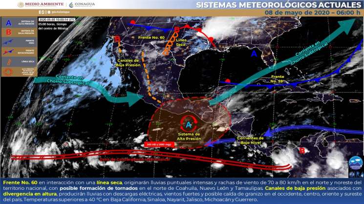 Continuarán nublados y lluvias aisladas en regiones de  Oaxaca