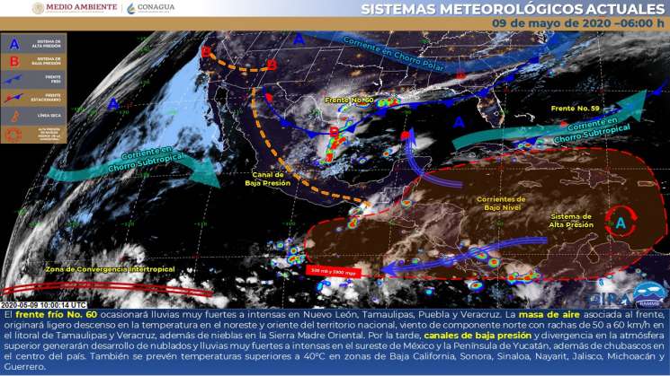 Cielo nublado, lluvias puntuales intensas en Oaxaca