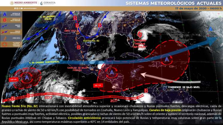 Anuncian nublados y lluvias ntensas en Oaxaca