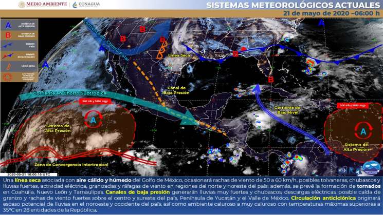 Cielo nublado por la tarde y lluvias fuertes en zonas de Oaxaca