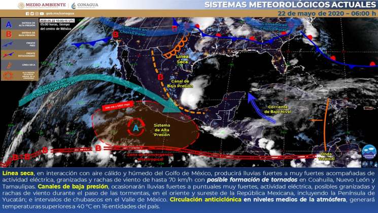  Cielo nublado por la tarde y lluvias muy fuertes en Oaxaca