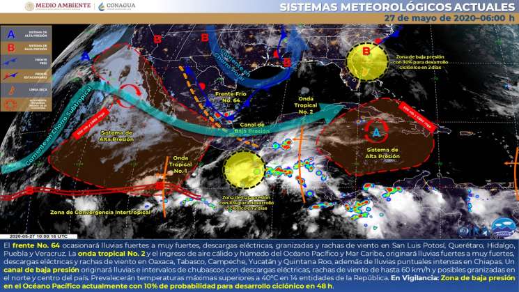  Nublado con lluvias puntuales en Oaxaca