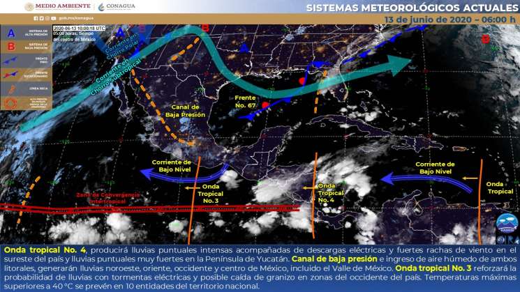 Prevén lluvias puntuales en el sureste del país