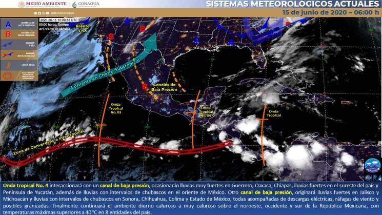 Cielos nublados con lluvias intensas en regiones de Oaxaca