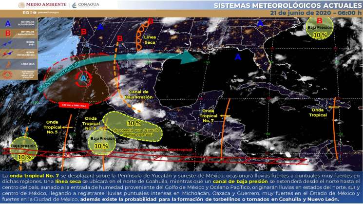 Onda tropical 7 provoca lluvias intensas en Oaxaca