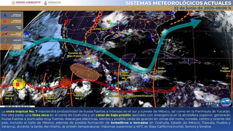  Onda tropical No. 7 se extenderá sobre Oaxaca, provocando lluvia