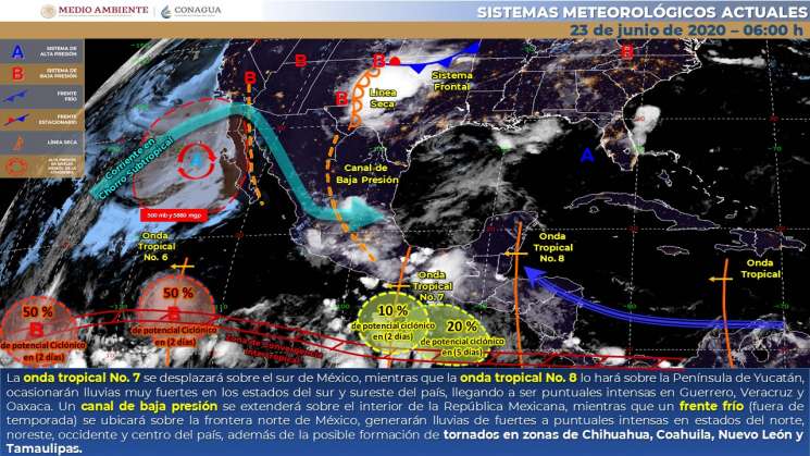 Seguirán lluvias intensas en Oaxaca por onda tropical