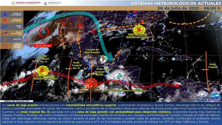 Continuaran lluvias intensas en regiones de Oaxaca