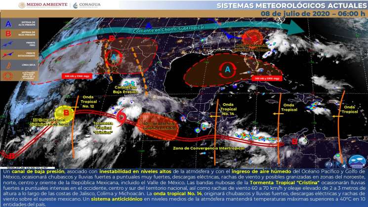 Calor en la costa y lluvias en regiones de Oaxaca 