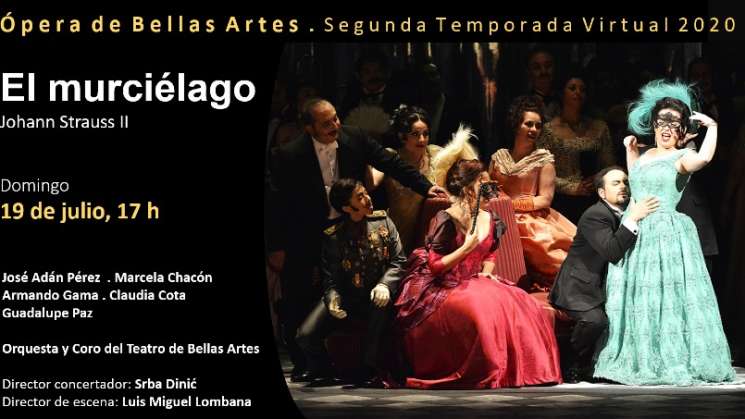 Opereta cómica El murciélago de Johann Strauss II en streaming