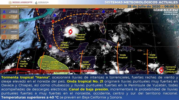 Onda tropical 21 causa lluvias intensas en Oaxaca