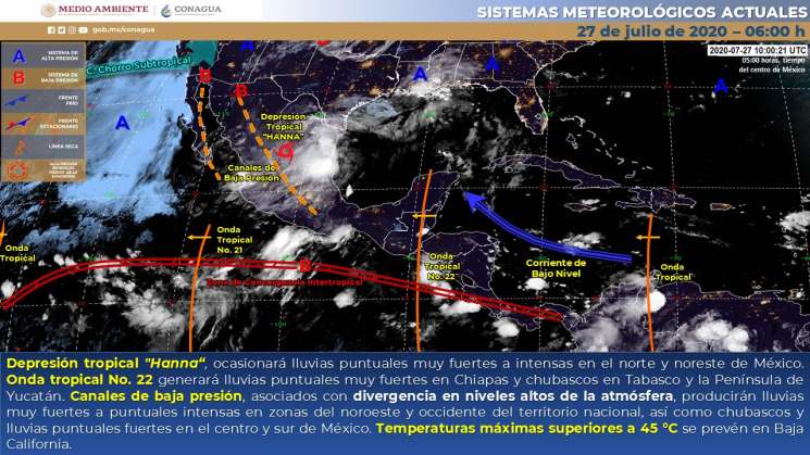 Ambiente caluroso en costa y lluvias en regiones de Oaxaca