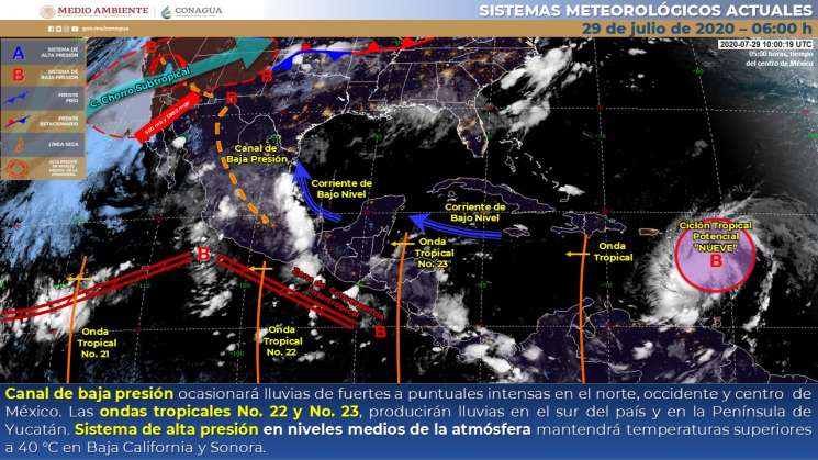 Seguirán lluvias en Oaxaca por onda tropical 22