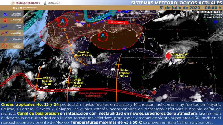 Provoca lluvias onda tropical 24 en regiones de Oaxaca