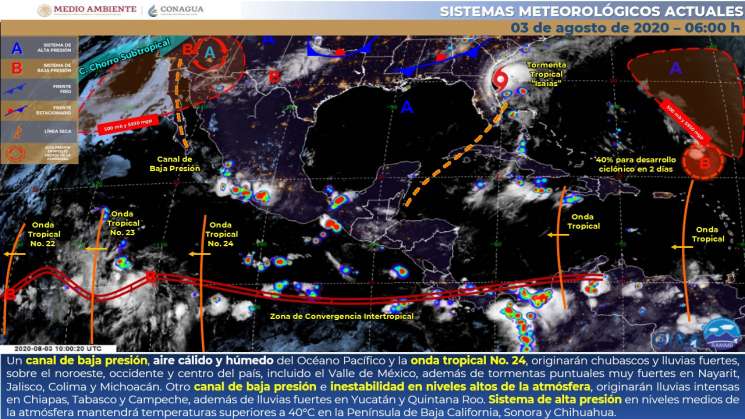 Continuarán lluvias en Oaxaca y altas temperaturas en la costa 