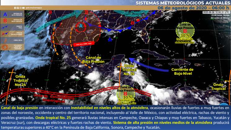 Anuncia SMN lluvias intensas para Oaxaca