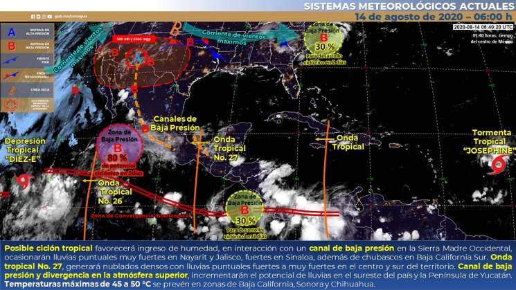 Onda tropical 27 en el Istmo provoca lluvias en Oaxaca