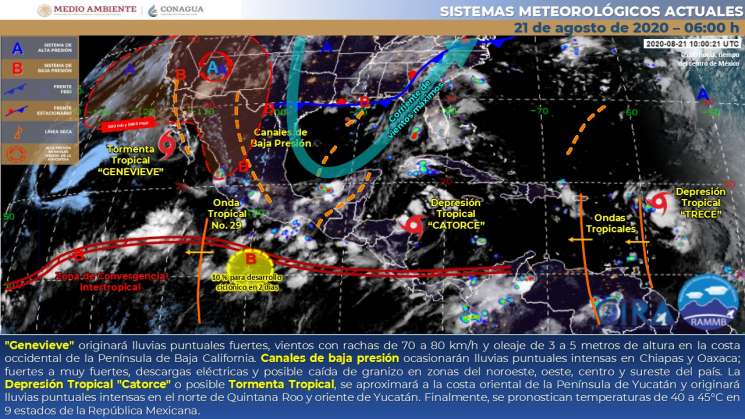 Divergencia en la atmósfera superior causará lluvias en Oaxaca