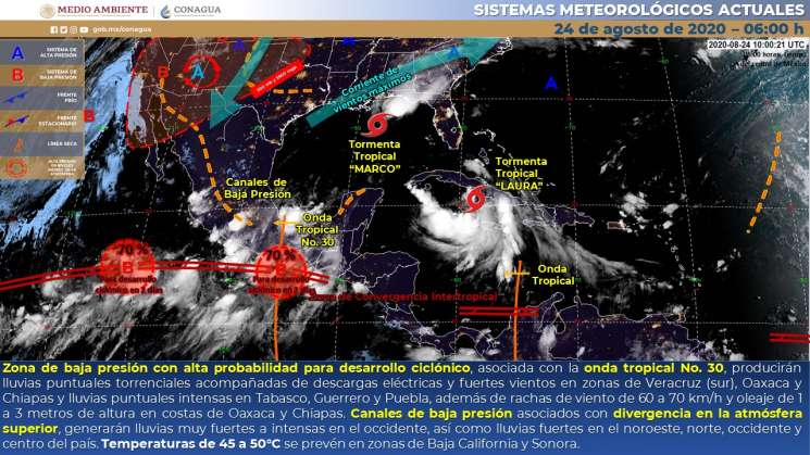 Sigue onda tropical No. 30 causando lluvias en Oaxaca