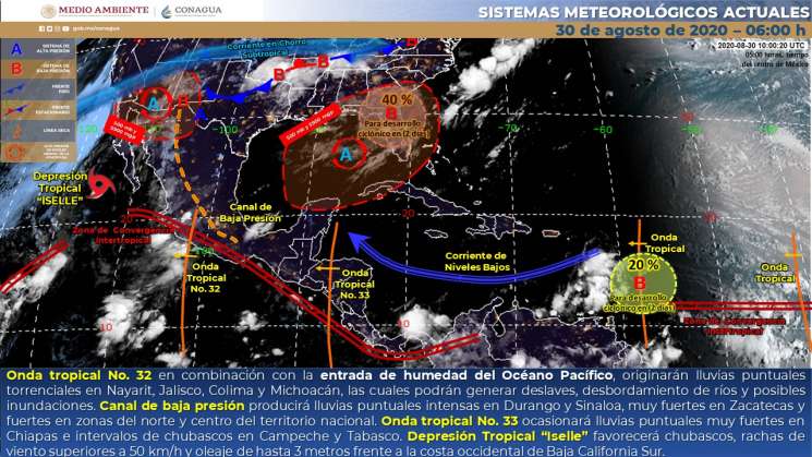 Anuncian Cielo nublado con lluvias en regiones de Oaxaca