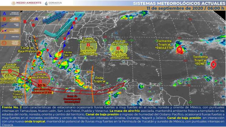 Causará lluvias en Oaxaca nueva onda tropical 