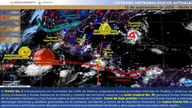 Onda tropical 35 causara lluvias intensas en regiones de Oaxaca