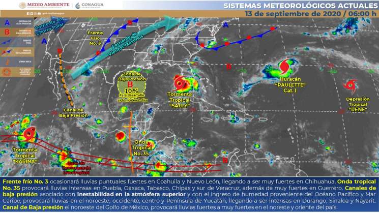 Continúa  onda 37 causando lluvias en regiones de Oaxaca