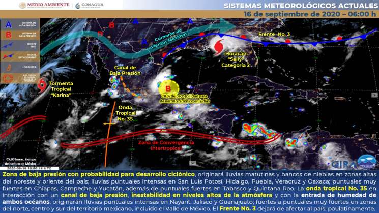 Continua zona de baja presión  causando lluvias en Oaxaca