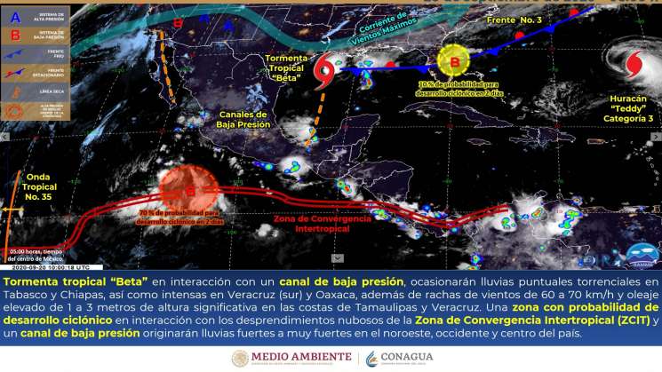 Continua Tormenta tropical Beta  causando lluvias