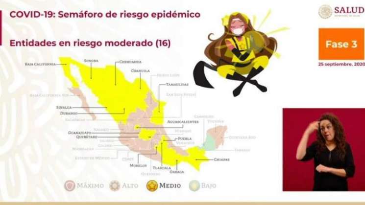 El lunes Oaxaca regresa a semáforo epidemiológico amarillo 