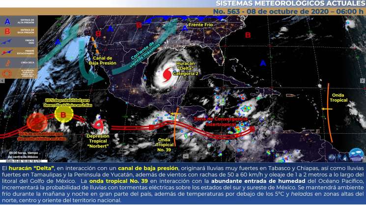  Onda tropical No. 39 causa lluvias y nublados en Oaxaca