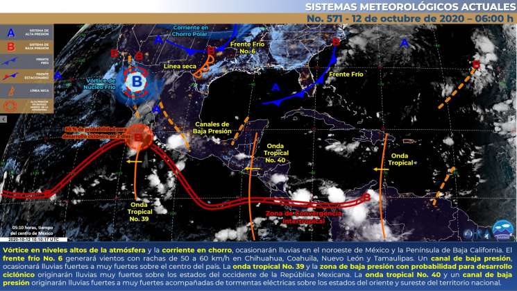 Continuarán nublado y lluvias puntuales en Oaxaca