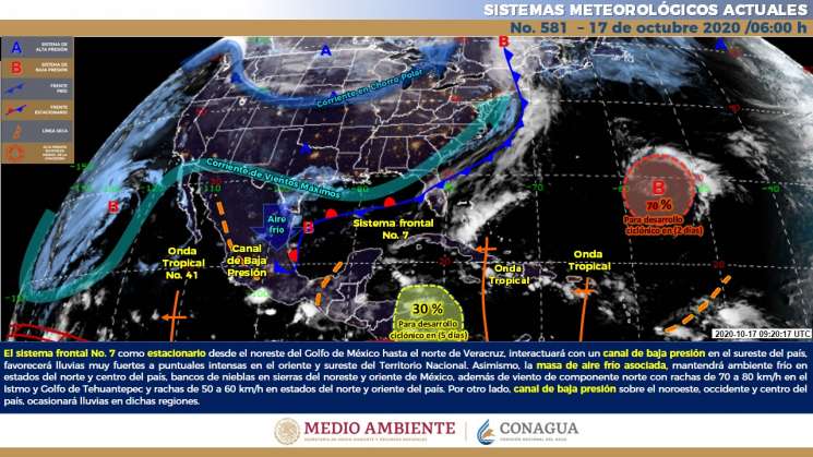 Por canal de baja presión seguirán lluvias intensas en Oaxaca 