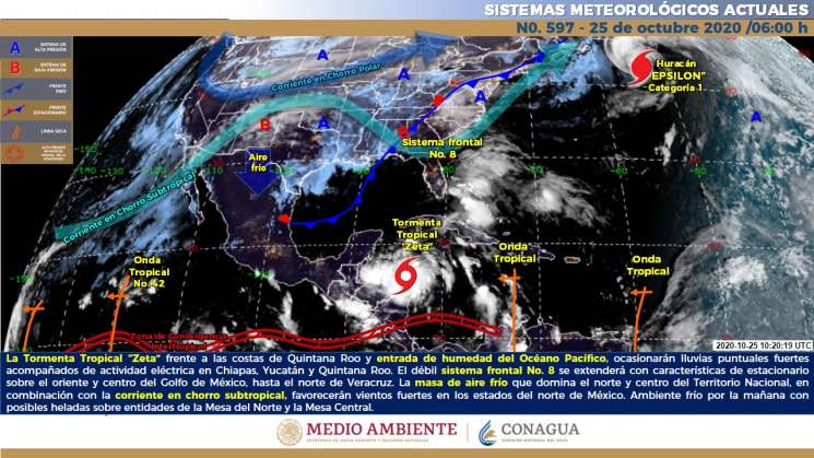 Tormenta Tropical “Zeta” causará lluvias y nublados en Oaxaca