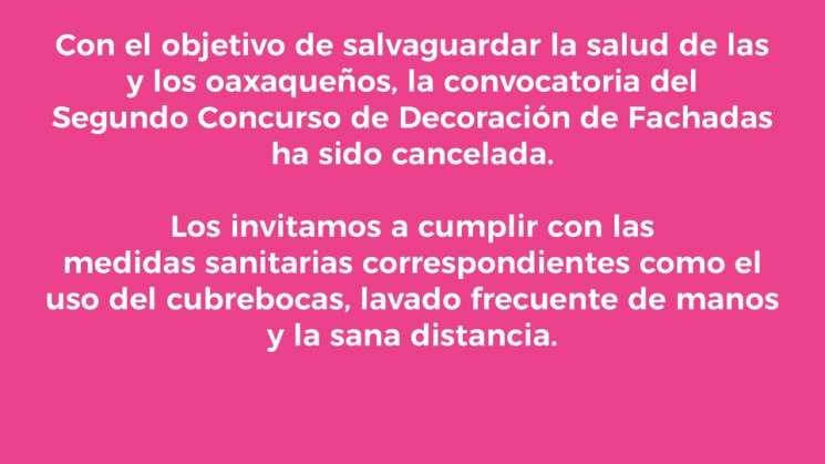 Seculta Oaxaca cancela el Concurso de Decoración de Fachadas 2020