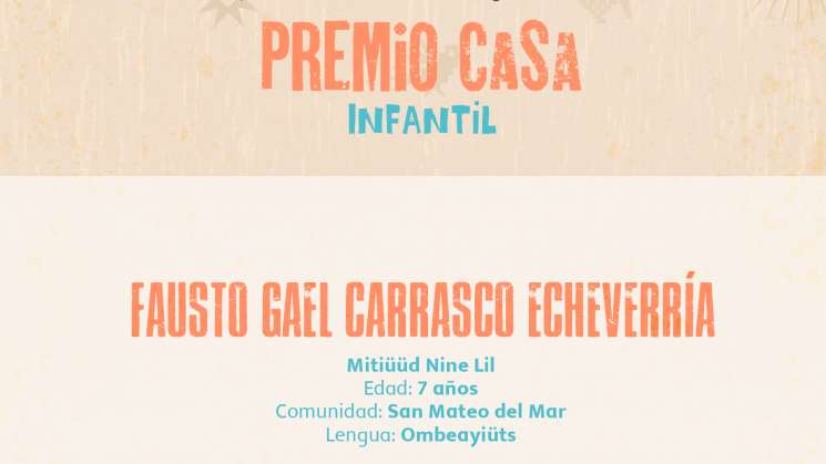 Fausto Gael Carrasco ganó el Premio CaSa Infantil de Cuento