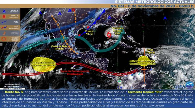 Se prevén lluvias en regiones de Oaxaca por entrada de humedad