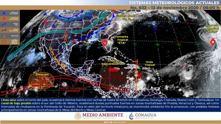  Anuncian canal de baja presión causa lluvias intensas en Oaxaca