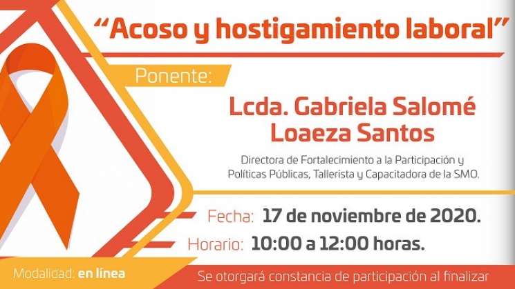 Convoca Administración a taller contra acoso laboral