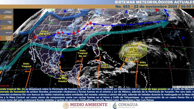 Onda tropical No. 44 provoca lluvias en regiones de Oaxaca