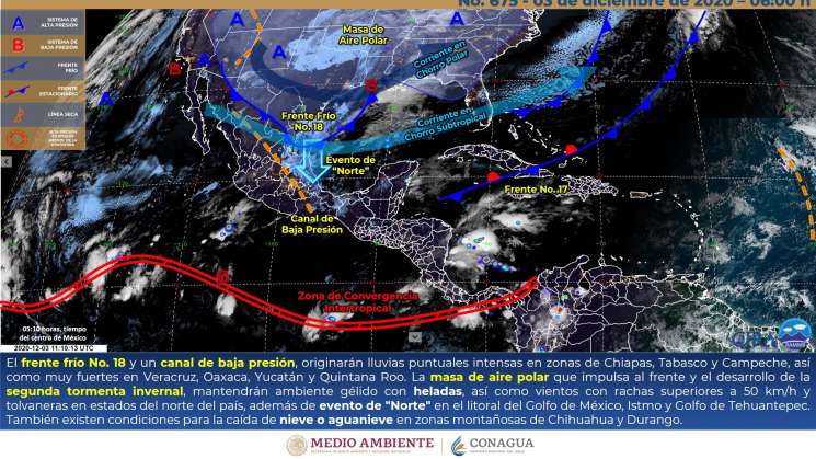 Seguirán lluvias en Oaxaca, oleaje en costa y 