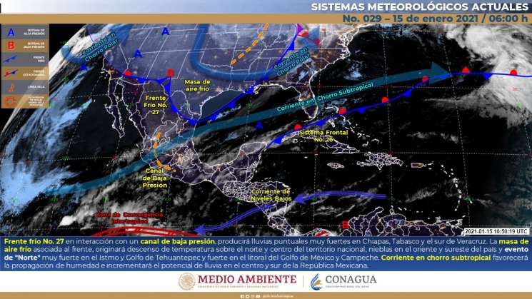 Continua norte en el Istmo, nublados y chubascos en Oaxaca