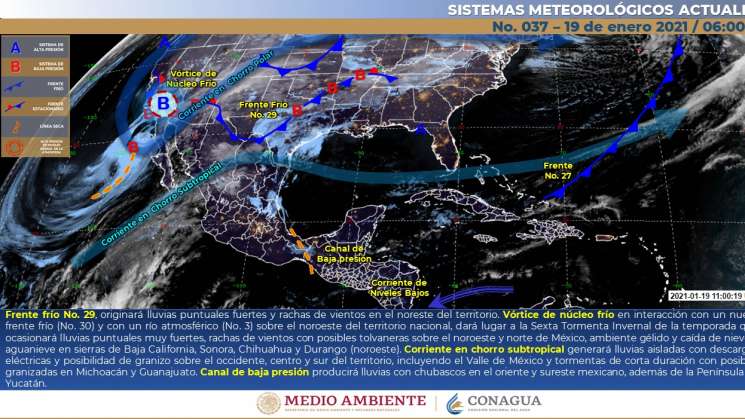 Cielo nublado con intervalos de chubascos en Oaxaca