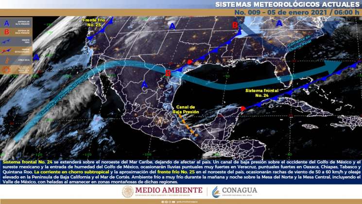 Anuncian norte en el Istmo y nublados con lluvias en Oaxaca