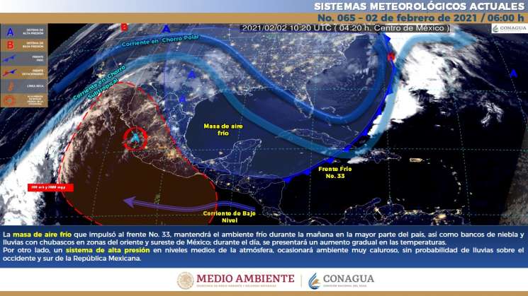 Evento norte fuerte en el Istmo y clima calido en costas 