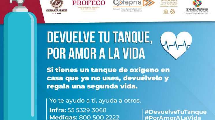  Invitan a campaña “Devuelve tu tanque, por amor a la vida