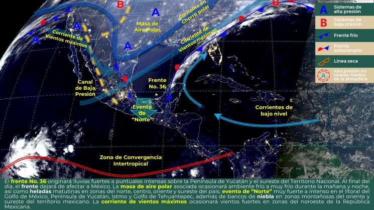 Alertan por norte en el Istmo, lluvias en Oaxaca por frente 36