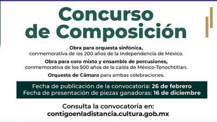 INBAL y Secretaría de Cultura convocan al Concurso de composición